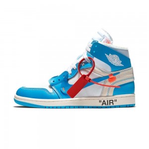 Nike Off-White x Air Jordan 1 Retro High OG "UNC" AQ0818-148 White/Dark Powder Blue-cone | 78XRVEFUM