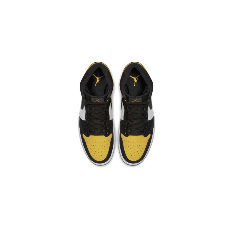 Nike Air Jordan 1 Mid-High Yellow Bombeu Black 852542-071 Black/Varsity Maize-white | 30SCYAHIM